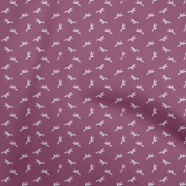 oneOone Rayon Dark Magenta Fabric Bird Craft Projects Decor Fabric Printed By The Yard 56 Inch Wide