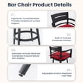 thumbnail image 2 of Modern Outdoor 2-Piece Swivel Bar Chairs – Aluminum Frame with Ember Black, 360° Swivel, Ergonomic Backrest & Armrests, Tapered Legs, Sunbrella Cushion, 2 of 9