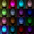 thumbnail image 2 of PEACNNG 4 or 8 or 16 Colors Human Motion Sensor Toilet Light Bathroom Accessories Night Light, 2 of 13