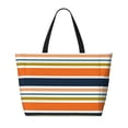 thumbnail image 2 of Balery Colorful Pastel Stripes Beach Travel Bag - Water-Resistant, Large Capacity Lightweight Tote with 7 Pockets for Women and Men - Perfect for Beach, Pool, Gym, and Travel, 2 of 7