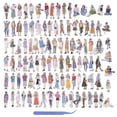 thumbnail image 1 of 101 Piezas Etiquetas Engomadas de Personas para Diario, áLbum de Recortes, Etiqueta Engomada de áLbum de Recortes de Chica de Moda Urbana para Kit de Suministros de Diario Basura, 1 of 5