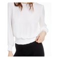 thumbnail image 3 of BAR III $49 Womens New White Jewel Neck Long Sleeve Blouse Casual Top S B+B, 3 of 4