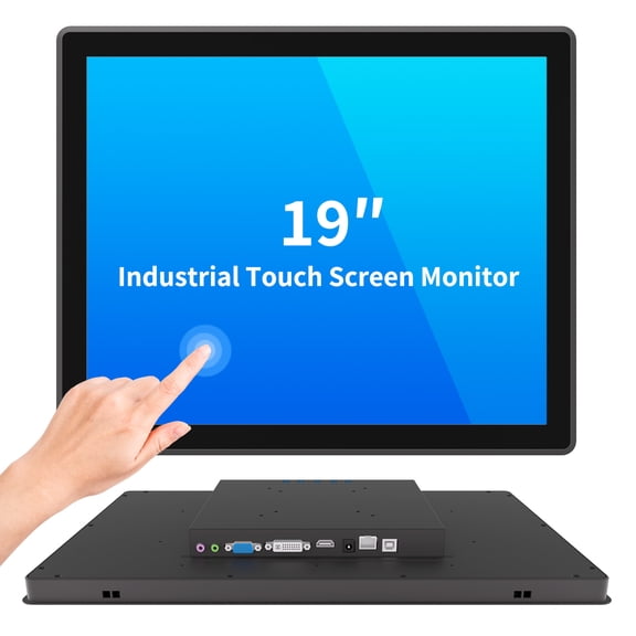 LMENGER 19 Inch Industrial Touch Screen Monitor, 10 Points Touch, Ratio 5:4 Capacitive PCAP Display, 1280 x 1024 R, Active Matrix TFT LCD, LED Backlight, VGA, DVI, HD-MI Ports