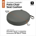 thumbnail image 3 of Classic Accessories Montlake FadeSafe Water-Resistant Patio Dining Seat Cushion, 18 x 2 inch, Light Charcoal, 3 of 27