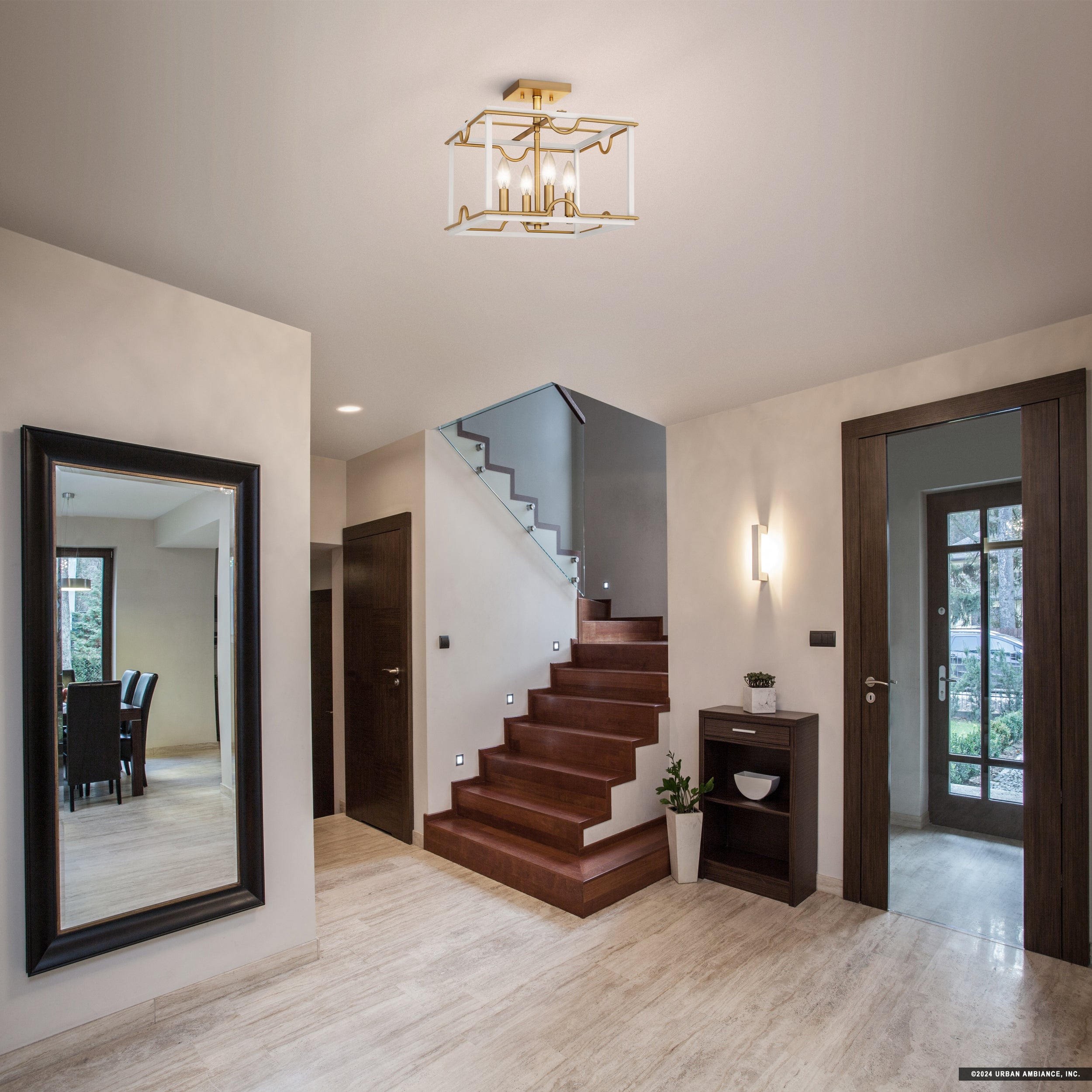Luxury English Country Ceiling Light, Matte White, UQL5271