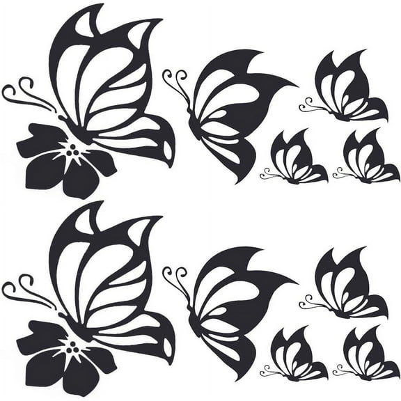 2 Sheet Butterfly Car Decal Set Butterfly Vinyl Waterproof Sticker Women Car Stickers and Reflective Decals