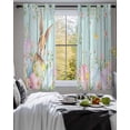 thumbnail image 3 of Easter Sheer Curtains 39 Inch Length 2 Panels Set for Living Room/Bedroom, Spring Rabbit Eggs Flowers Leaf Green Wooden Plank Kitchen Curtains Grommet Curtains Window Treatments 27.5"x39"x2, 3 of 7
