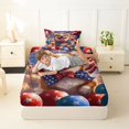 thumbnail image 4 of Homewish American Flag Dog Twin Sheets,Independence Day Bedding,Corgi Balloon Firework Decor,3-Piece,1 Fitted Sheet and 1 Pillowcase, 4 of 6