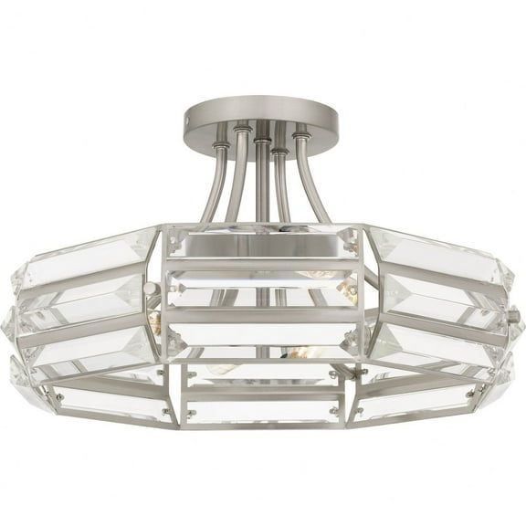 Quoizel Padilla 4-Light Brushed Nickel Semi-Flush Mount Light