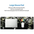 thumbnail image 5 of Sage Green Leaves Gaming Mouse Pad XL Spring Summer Floral Extended Large Desk Mat Black Big Mousepad Non-Slip Rubber Base Stitched Edge Long Desk Pad for Desktop Office Computer Gamer,31.5×11.8 in, 5 of 6