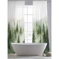 thumbnail image 6 of Green Mist Forest Semi Sheer Curtains 96 Inch Length 2 Panels Set, Foggy Mountain Tree Nature Landscape Sheer Kitchen Curtain Privacy Voile Window Curtain for Living Room Bedroom Rod Pocket Drapes, 6 of 7