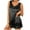 Black, variant on HUJlwoi Lounge Sets for Women Satin Silky Pjs Sets Sleeveless Tank Tops with Ruffle Shorts Sleepwear Matching Clothing Solid Color Pajama Sets