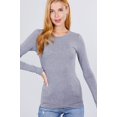 thumbnail image 2 of Simply Fashion Active Basic CrewNeck LongSleeve Slim Fit Cotton Tshirts,hgrey,2X, 2 of 4