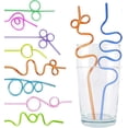 thumbnail image 2 of 60 Pack Crazy Straws Silly Straws Fun Assorted Twisted Straws Perfect for Kids, Birthday Party, 2 of 5
