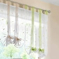 thumbnail image 5 of 1 Panel Floral Embroidered Sheer Roman Tie Up Curtains Shades Tab Top Balloon Curtain Voile Drape Bowknot Drapery Valance Panels for Small Windows 40"x55", 5 of 5