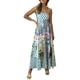 thumbnail image 5 of Sueño Vestido de verano europeo y americano, sin mangas, sin cuello, de cintura alta, estampado, pintado, con tirantes grandes Melon rojo M, 5 of 6