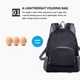 thumbnail image 5 of hulanddfd Backpack Foldable Waterproof Backpack with Front Zipper Pocket 12.6"x16.14"x4.72" Fluorescent Color Daypack for Camping Travel Hiking Gift for men and women Black, 5 of 8