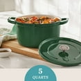 thumbnail image 3 of The Pioneer Woman 5-Quart Enamel Cast Iron Dutch Oven with Lid, Dark Green, 3 of 20