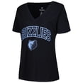 thumbnail image 2 of Women's Profile Black Memphis Grizzlies Plus Size Arch Over Logo V-Neck T-Shirt, 2 of 3