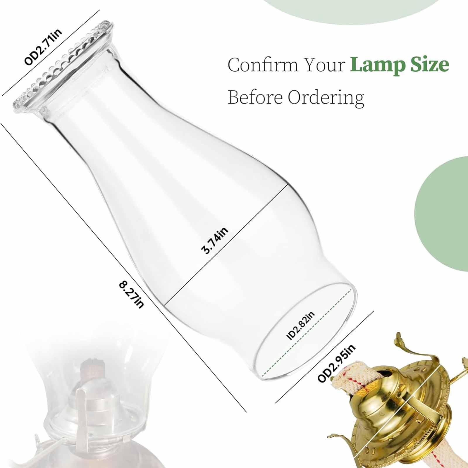 EHJRE Oil Lamp Fireplace Attachment, Clear Lantern, Retro Oil Lantern, Accessory with 7.6 Cm Base And Glass Shade for Hallway, Dining Room And Firepla