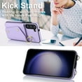 thumbnail image 3 of Crossbody for Samsung Galaxy S21 Phone Case for Women, Wallet Case with Credit Card Holder Shoulder Strap & Wrist Lanyard Shockproof Purse Back Flip 360 Ring Holder Kickstand Case,Purple, 3 of 9