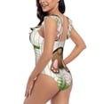 thumbnail image 5 of Yiaed Brown Bunny Print Women's Ruffled One Piece Swimsuit V Neck Swimwear Slimming Monokini for Woman-Small, 5 of 8