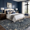 thumbnail image 4 of VUNATE 8'x10' Rugs for Living Room Washable Rugs Floral Vintage Area Rug Botanical Indoor Carpet Soft Rugs for Bedroom Office Dining Room Kitchen Laundry Room Accent Rug Contemporary Home Decor Navy, 4 of 10