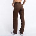 thumbnail image 3 of Gubotare Women's High Waist Capri Pants Casual Loose Fitting Yoga Pants Comfy Workout Capris with Pockets (Brown,XXL), 3 of 4