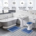 thumbnail image 5 of Dark Blue Retro Greek Key Bath Mat 3 Piece Bathroom Rug Set, Geometric Greece Ancient Rustic Non Slip Bath Rug Contour Mat and Toilet Lid Cover, Absorbent Shower Mats Soft Bath Rugs and Mats Sets, 5 of 8