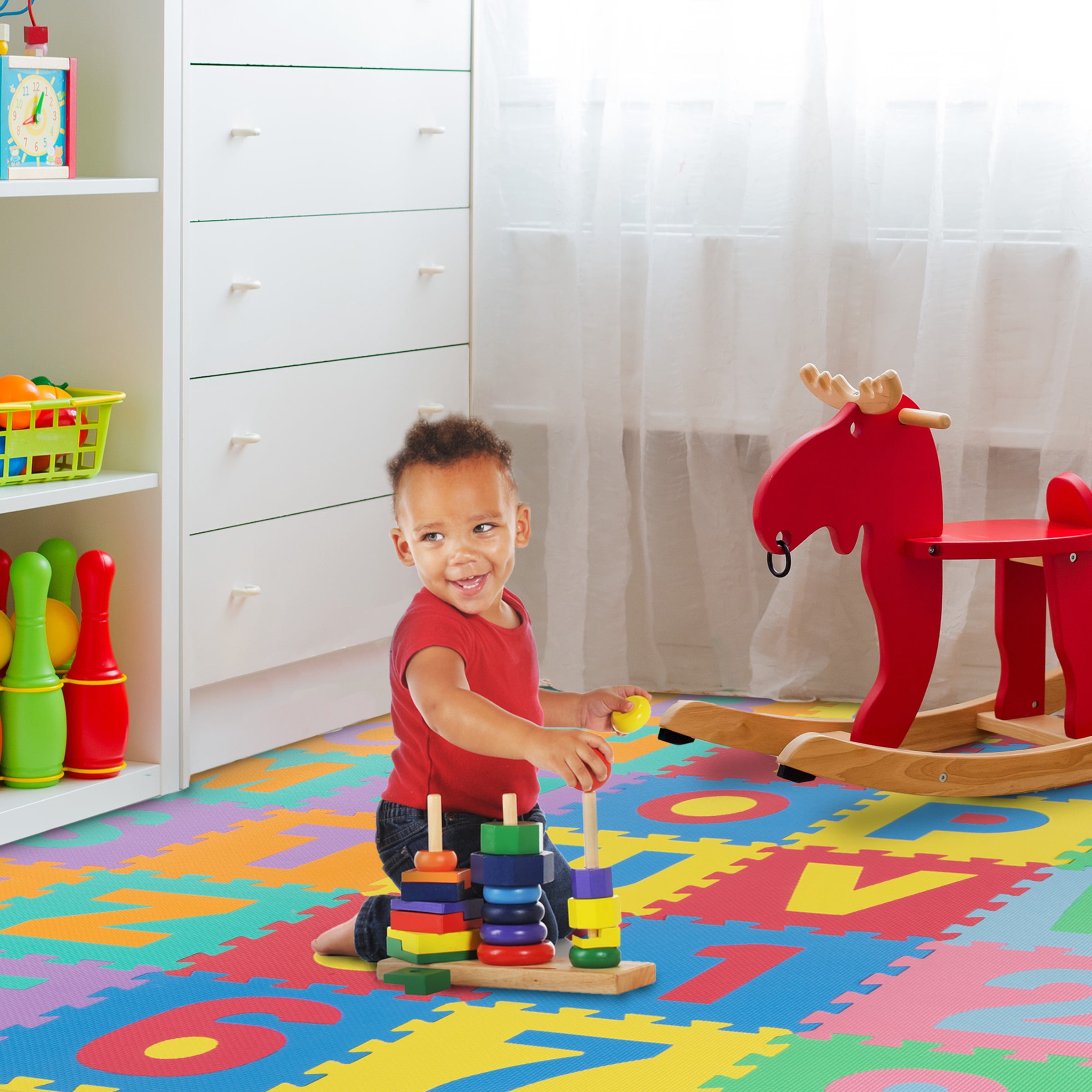 Trademark Games Kids' 96-Piece Foam Floor Puzzle Play Mat (Multicolored)