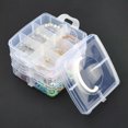 thumbnail image 3 of GKNET 1Box Plastic Bead Storage Containers Rectangle Three Layers with Handle, 3 of 4