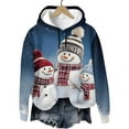 thumbnail image 6 of Ounisa Women's Novelty Christmas Santa Claus Snowman Print Hoodies Long Sleeve Hooded Sweatshirt Jacket with Pocket, 6 of 8
