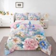 thumbnail image 1 of Erosebridal Cartoon Castle Bedding Twin Comforter Set,Balloon Flower Down Comforter,Dreamy Princess Bedding Sets Twin with Comforter,Breathable Floral Room Decor,Reversible,2-Piece, 1 of 8