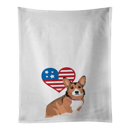 

Pembroke Welsh Corgi Sable and White Patriotic White Kitchen Towel Set of 2 19 in x 28 in