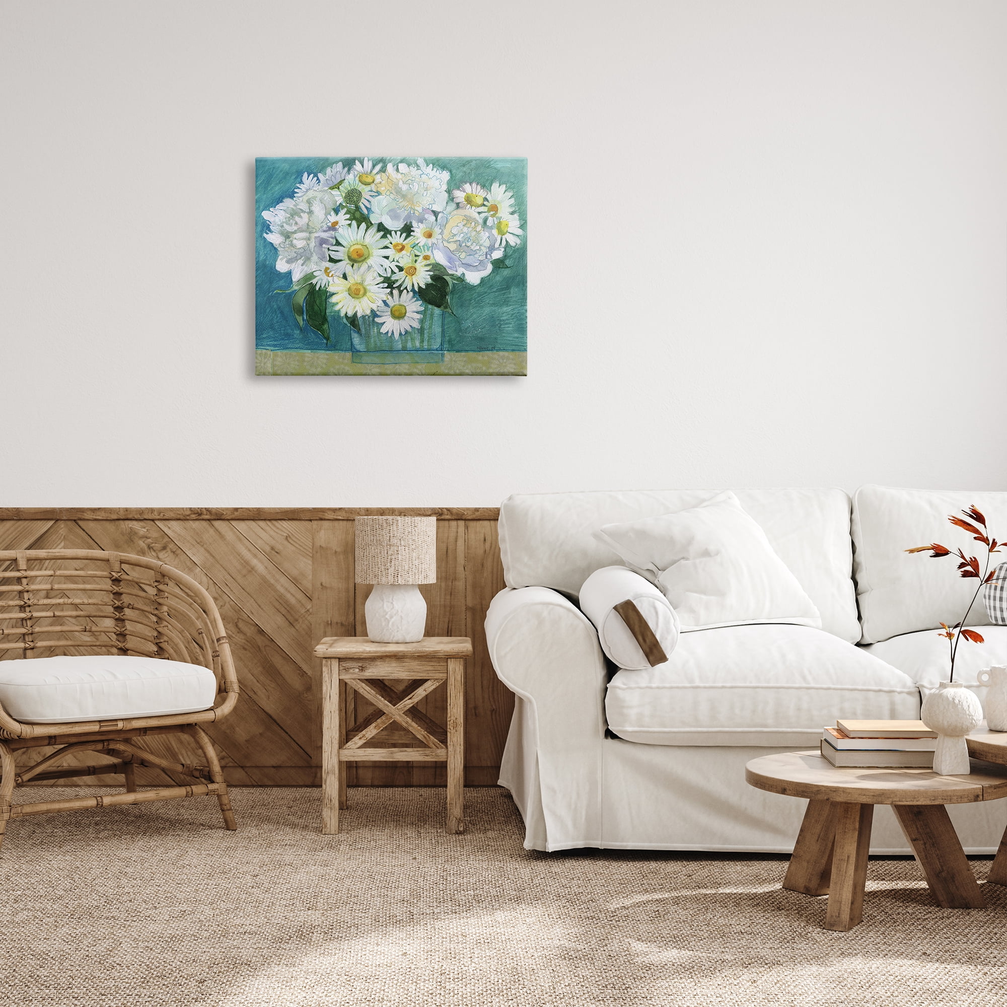 Stupell Industries Mixed White Flower Blossoms Layered Collage Drawing Painting Gallery Wrapped Canvas Print Wall Art, Design by Maret Hensick