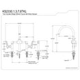 thumbnail image 5 of Kingston Brass KS2331TKL Hallerbos Two-Handle 4-Hole Deck Mount Bridge Kitchen Faucet with Brass Side Sprayer in Polished Chrome, 5 of 8