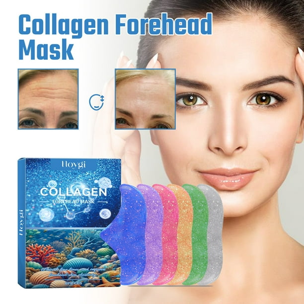 Fiudx Mascarilla para La Frente, Parche Antiarrugas, Hidratante para Lifting Frontal, Gel Potenciador de La Elasticidad, Solución Antiedad, para Todo Tipo de Piel, Incluye 6 Parches