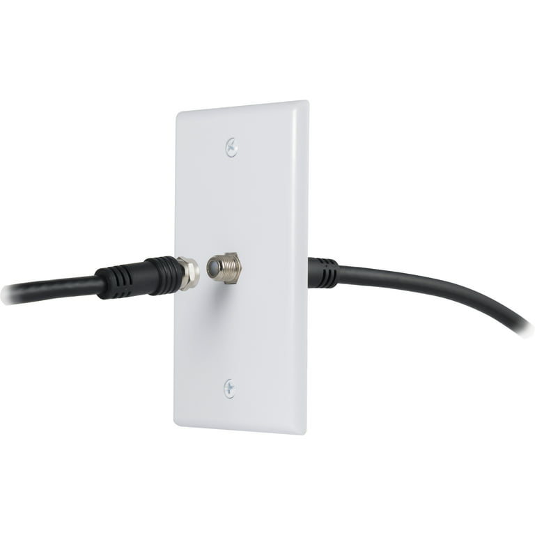 White Decorator Phone and Coaxial Cable Jack Inserts