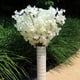 thumbnail image 1 of Rama de flor de cerezo simulada cifrada de tres puntas guía de arco de boda decoración de flores artificiales una pieza A1 3 puntas de una sola capa blanco, 1 of 3