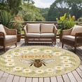 thumbnail image 4 of Bees Round Area Rug 7Ft Washable Circle Rugs for Dorm Laundry Room, Daisy Flowers Spring Summer Honey Floral Leaf Plant Non-Slip Carpet Floor Mats Indoor Outdoor Carpet Runner Aesthetic Home Decor, 4 of 8
