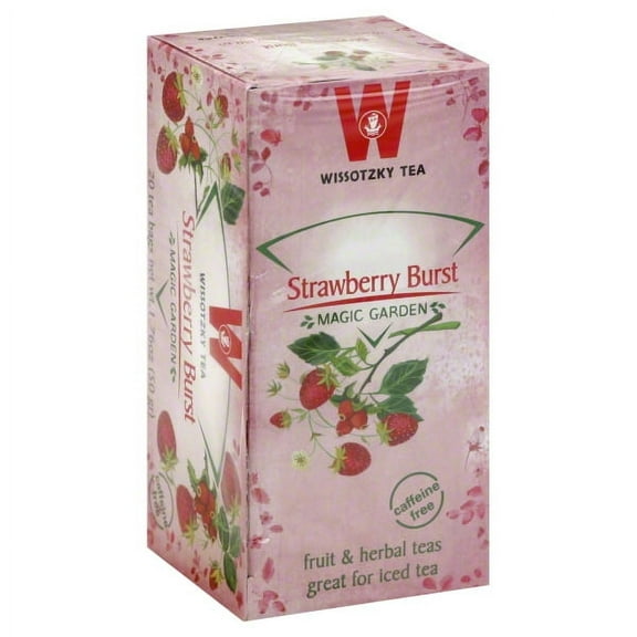 Wissotzky Tea Kosher Magic Garden Fruit & Herbal Tea Strawberry Burst Caffeine Free - 20 Tea Bags