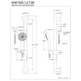 thumbnail image 2 of Kingston Brass KAK1547E Made to Match Shower System with Slide/Grab Bar and Hand Shower, Brushed Brass, 2 of 4