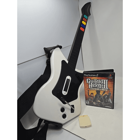 Pre-Owned Guitar Hero III: Wireless Guitar + Receiver + Guitar Hero III: Legends of Rock - Tested - Authentic - PS2 Playstation 2