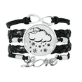 thumbnail image 1 of Snowflake Cloudy Hand Painted Pattern Bracelet Love Accessory Twisted Leather Knitting Rope Wristband, 1 of 3