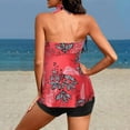 thumbnail image 5 of up to 60% off Gifts Usmixi Sexy Swimsuits for Women High Waist Tummy Control 2 Pieces Beachwear Bathing Suits Sleeveless U-Neck Floral Print Swimwears Tankini Sets Red XL, 5 of 6