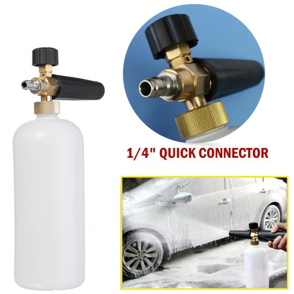 Snow Foam Lance Cannon Pressure Washer Gun Car Foamer Wash Bottle & Adapter _ne 