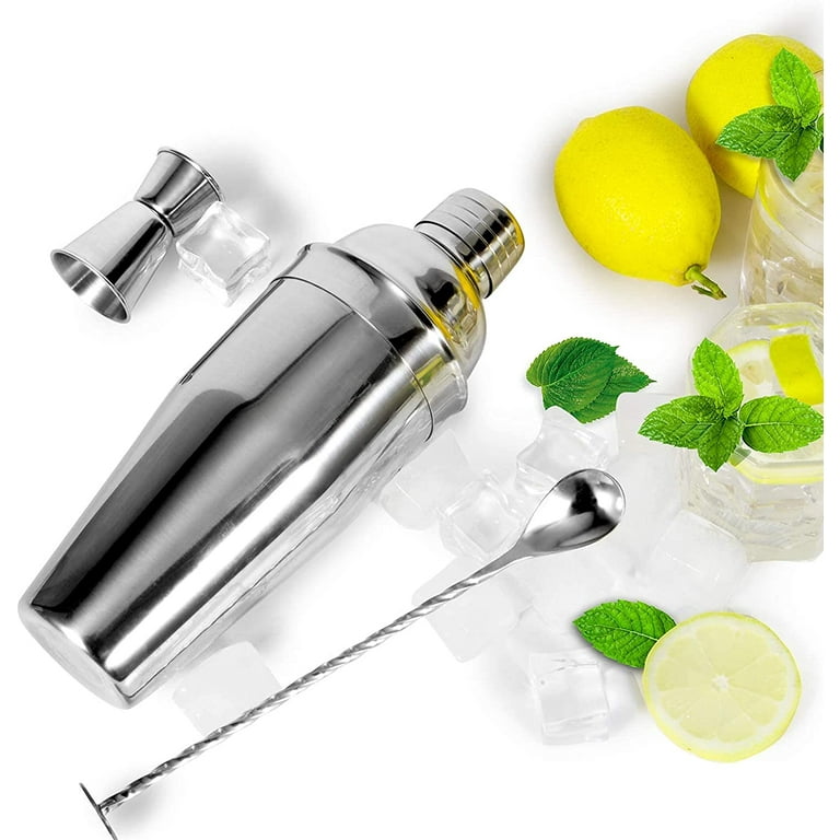  Cocktail Shaker Bar Set - Innovative Premium Vacuum Insulated  Stainless Steel Drink Shaker Double Wall Margarita Mixer Jigger & Mixing  Spoon Set - Martini Shaker for Home Bartender - 28oz: Home