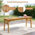 thumbnail image 4 of Gymax Acacia Wood Outdoor Bench 48'' Long Backless Wooden Picnic Bench w/ Slatted Seat, 4 of 8