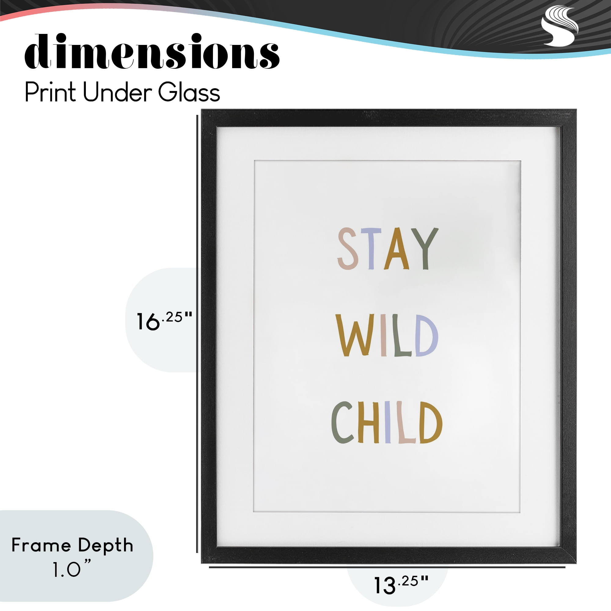 Stupell Industries Stay Wild Child Black Framed Print Under Glass, design by Katie Griggs