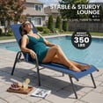 thumbnail image 4 of Crestlive Products Adjustable Steel Chaise Lounge Chair, 5‑Position Recliner with Rust-Resistant Frame (4PCS Navy Blue), 4 of 9